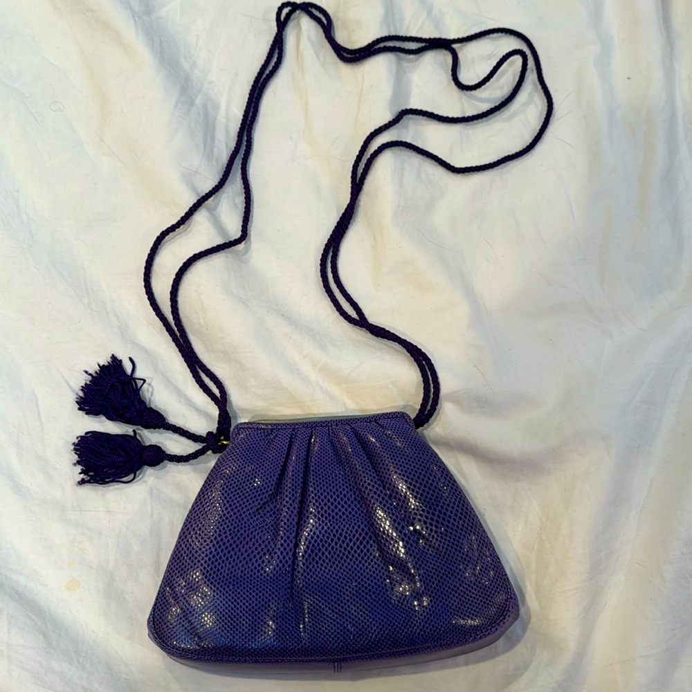 Vintage Judith Lieber purple lizard bag